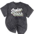Retro Senior Class Of 2022 Men Women Graduation 90's Grad Mineral Wash Tshirts Mineral Black