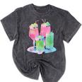 Retro Soft Drinks 80s 90s Nostalgia Cute Anime Aesthetic Tee Mineral Wash Tshirts Mineral Black