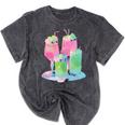 Retro Soft Drinks 80s 90s Nostalgia Cute Anime Aesthetic Tee Mineral Wash Tshirts Mineral Black