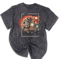 Retro Tech Stack 80s 90s Nostalgia Analog TV Cameras Mineral Wash Tshirts Mineral Black