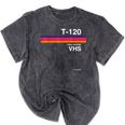 Retro VHS Tape Graphics 80s 90s Nostalgia Costume Mineral Wash Tshirts Mineral Black