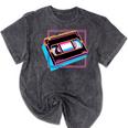 Retro VHS Vaporwave Video Cassette Nostalgia Geek Chic Mineral Wash Tshirts Mineral Black