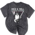 Rock & Roll Wizard Music Nostalgia Mineral Wash Tshirts Mineral Black