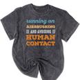 Running On Airbrushing Social Introvert Humor Vintage Mineral Wash Tshirts Mineral Black