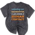 Running On Badminton Social Introvert Humor Vintage Mineral Wash Tshirts Mineral Black
