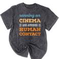 Running On Cinema Social Introvert Humor Vintage Mineral Wash Tshirts Mineral Black