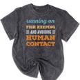 Running On Fish Keeping Social Introvert Humor Vintage Mineral Wash Tshirts Mineral Black