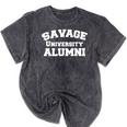 Savage University Shirt School Graduation Shirts Mineral Wash Tshirts Mineral Black