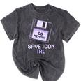 Save Icon IRL Retro Tech Humor Floppy Disk 90s Nostalgia Mineral Wash Tshirts Mineral Black