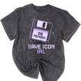 Save Icon IRL Retro Tech Humor Floppy Disk 90s Nostalgia Mineral Wash Tshirts Mineral Black