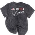 School Nurse Nursing Graduate School Graduation Mineral Wash Tshirts Mineral Black