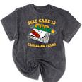Self Care Is Canceling Plans Introvert Mineral Wash Tshirts Mineral Black