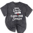 Senior 2018 Graduate Shirt Graduation College Retro Style Mineral Wash Tshirts Mineral Black