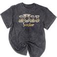 Senior 2023 Elegant Bling Graduation Senior 2023 Graduate Mineral Wash Tshirts Mineral Black