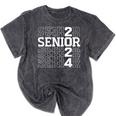 Senior 2024 Graduation Graduate Class Of 2024 Women Boy Girl Mineral Wash Tshirts Mineral Black