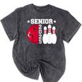 Senior 2025 Bowling Player Class Of 2025 Graduation Seniors Mineral Wash Tshirts Mineral Black