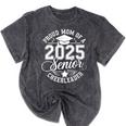 Senior 2025 Cheer Team Mom High School Graduation Outfit Mineral Wash Tshirts Mineral Black