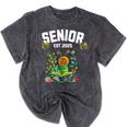 Senior 2025 Graduation Caterpillar For Kids Cute Coquette Mineral Wash Tshirts Mineral Black