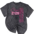 Senior 2026 Class Of 2026 Coquette Bow Graduation 2026 Mineral Wash Tshirts Mineral Black