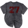 Senior 2027 Maroon Senior Class Of 27 Jersey Graduation Mineral Wash Tshirts Mineral Black