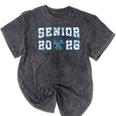 Senior 26 Graduation Class Of 2026 Bow Blue Toile Floral Mineral Wash Tshirts Mineral Black