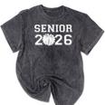 Senior Cheerleader Cheer Class Of 2026 Graduation Graduate Mineral Wash Tshirts Mineral Black