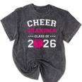 Senior Cheerleader Grandma Cheer Class Of 2026 Graduation Mineral Wash Tshirts Mineral Black