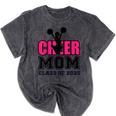 Senior Cheerleader Mom Cheer Class Of 2025 Graduation Women Mineral Wash Tshirts Mineral Black