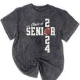 Senior Class Of 2024 Football Graduation Party Favors 2024 Mineral Wash Tshirts Mineral Black