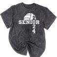 Senior Class Of 2024 Volleyball Seniors School Graduation Mineral Wash Tshirts Mineral Black