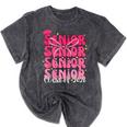 Senior Class Of 2026 Pink Coquette Bow Graduation 2026 Mineral Wash Tshirts Mineral Black