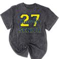 Senior Class Of 2027 Graduation Yellow And Blue On The Back Premium Tri-Blend Mineral Wash Tshirts Mineral Black