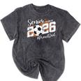 Senior Dad Class Of 2026 Soccer Ball Graduation Mineral Wash Tshirts Mineral Black