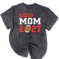Senior Football Mom 2027 Team Class Of 2027 Graduation Mom Mineral Wash Tshirts Mineral Black