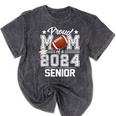 Senior Mom Class Of 2024 Football Proud Mom Graduation Mineral Wash Tshirts Mineral Black