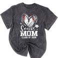 Senior Mom Class Of 2026 Baseball Graduation Heart Mineral Wash Tshirts Mineral Black