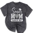 Senior Mom Class Of 2027 Senior Mama 2027 Graduation Mineral Wash Tshirts Mineral Black