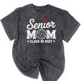 Senior Volleyball Mom Class Of 2027 Graduation Graduate Mineral Wash Tshirts Mineral Black