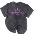 Seniorella 2019 Shirt Senior Class Graduation Mineral Wash Tshirts Mineral Black