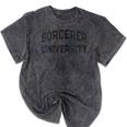 Silly Anti Social SORCERER UNIVERSITY Introvert Stay Away Mineral Wash Tshirts Mineral Black
