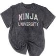 Silly Graduate NINJA UNIVERSITY Stay Away From Me Introvert Mineral Wash Tshirts Mineral Black