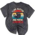 I Like Sloths And Maybe 3 People Sloth Lover Introvert Retro Mineral Wash Tshirts Mineral Black I Like Sloths And Maybe 3 People Sloth Lover Introvert Retro Mineral Wash Tshirts Mineral Black
