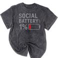 Social Battery 1 Percent Introvert Mood Minimalist Mineral Wash Tshirts Mineral Black Social Battery 1 Percent Introvert Mood Minimalist Mineral Wash Tshirts Mineral Black