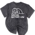Social Battery Low Apparel Introvert Humor Mineral Wash Tshirts Mineral Black Social Battery Low Apparel Introvert Humor Mineral Wash Tshirts Mineral Black