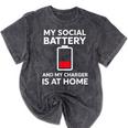 Social Battery Low Charger At Home Antisocial Introvert Mineral Wash Tshirts Mineral Black Social Battery Low Charger At Home Antisocial Introvert Mineral Wash Tshirts Mineral Black