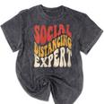 Social Distancing Expert Introvert Mineral Wash Tshirts Mineral Black