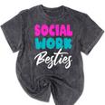 Social Worker Work Coworkers Best Friend Graduation MSW Mineral Wash Tshirts Mineral Black