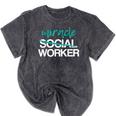 Social Worker Work Month MSW Graduation Masters Mineral Wash Tshirts Mineral Black