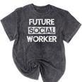Social Worker Social Work Student Graduation Mineral Wash Tshirts Mineral Black