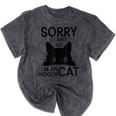 Sorry I Can't Go I'm An Indoor Cat Introvert Cats Mineral Wash Tshirts Mineral Black